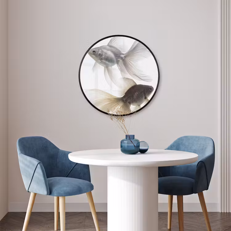 Ronde fotolijst - Goudvissen - Modern - Wit — 3