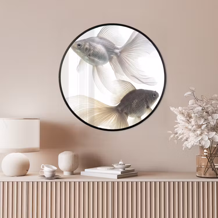 Ronde fotolijst - Goudvissen - Modern - Wit — 4