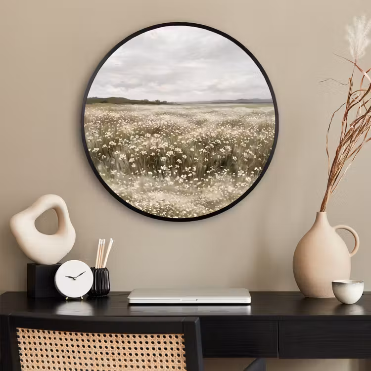 Ronde fotolijst - Illustratie - Landschap - Wit — 2