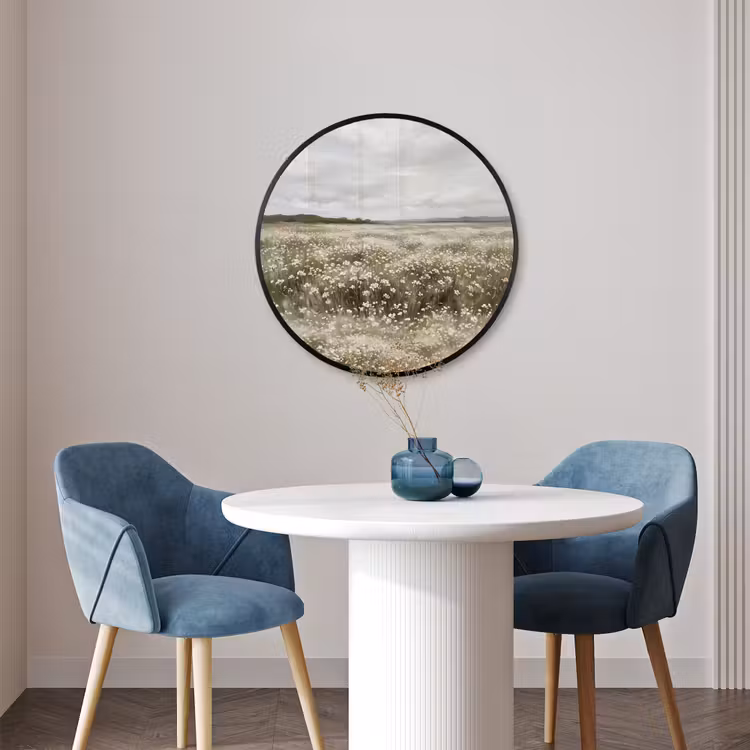 Ronde fotolijst - Illustratie - Landschap - Wit — 3