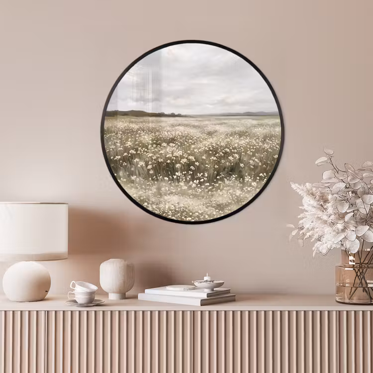 Ronde fotolijst - Illustratie - Landschap - Wit — 4