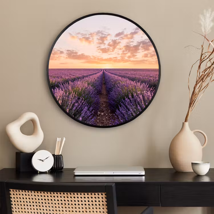 Ronde fotolijst - Landschap - Lavendelveld - Paars — 2