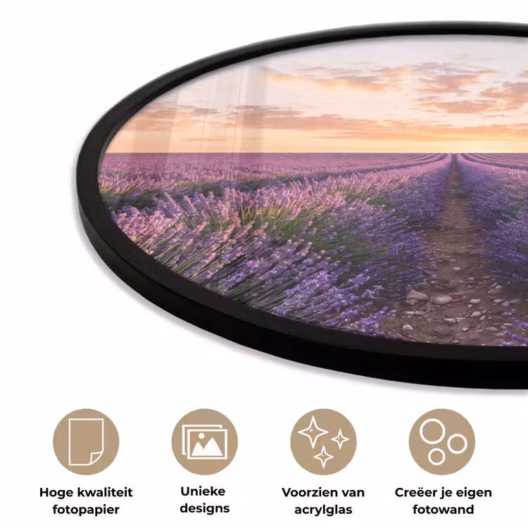 Ronde fotolijst - Landschap - Lavendelveld - Paars — 5