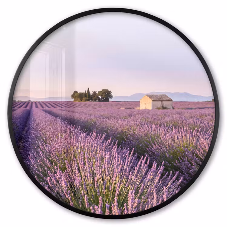 Ronde fotolijst - Lavendel - Landschap - Sereen - Paars — 1