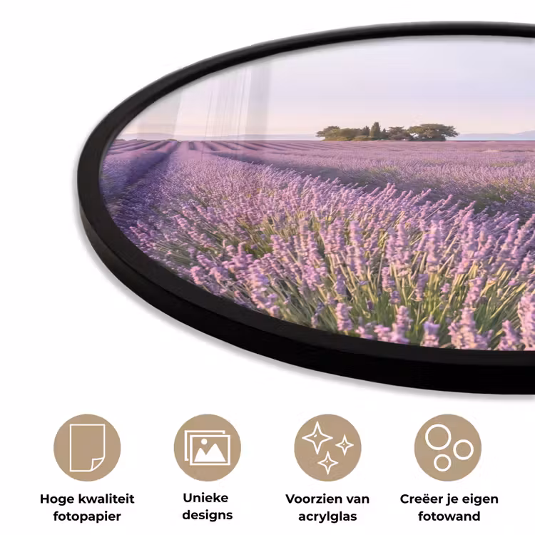 Ronde fotolijst - Lavendel - Landschap - Sereen - Paars — 5