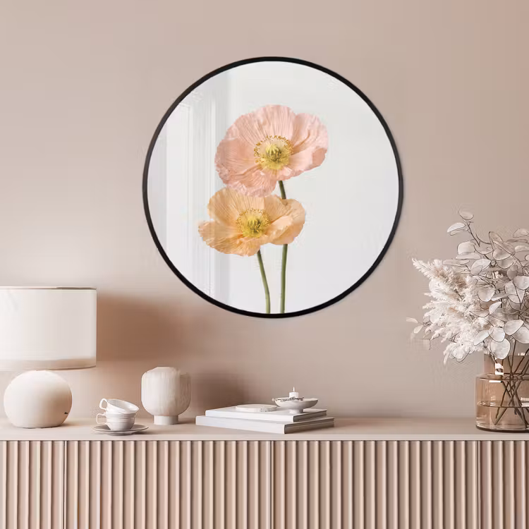 Ronde fotolijst - Papavers - Botanisch - Roze — 4
