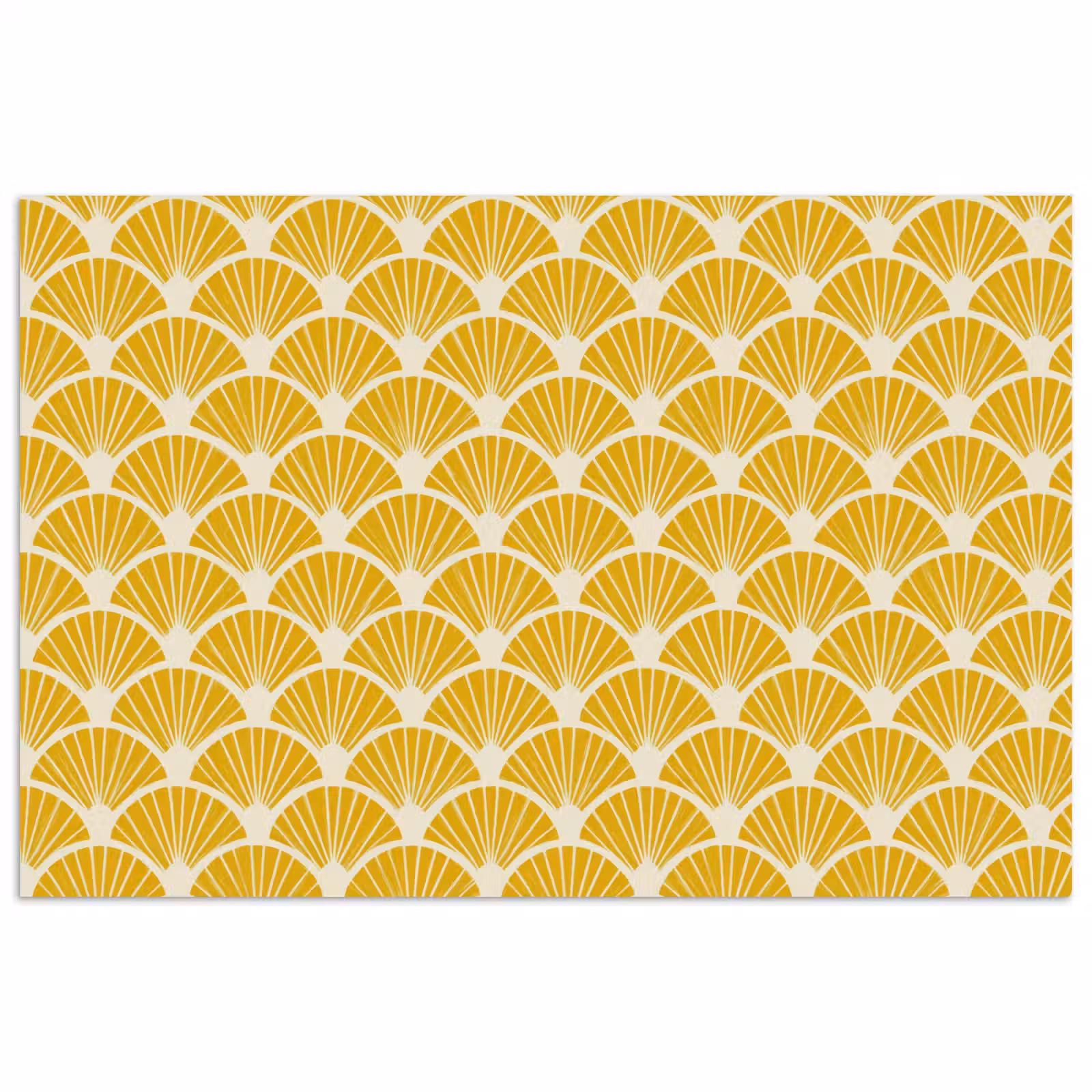 Poster - Waaiers - Art Deco - Retro - Okergeel — 1