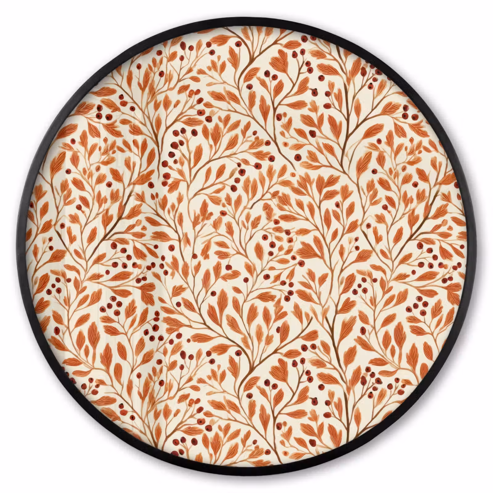 Ronde fotolijst - Bladeren - Botanisch - Terracotta — 1