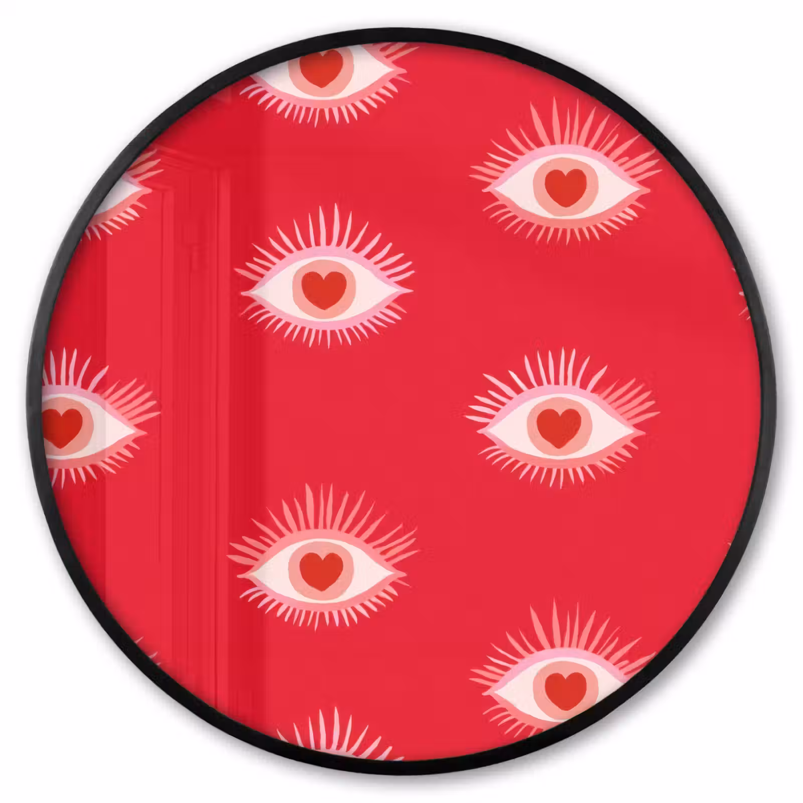 Ronde fotolijst - Ogen - Hart - Abstract - Rood - Roze — 1