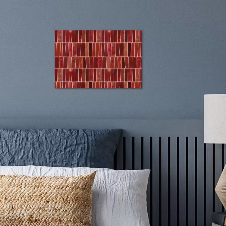 Poster - Tegels - Modern - Structuur - Dieprood — 3