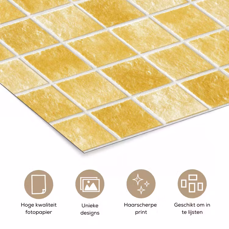Poster - Tegels - Mozaïek - Textuur - Goudgeel — 5