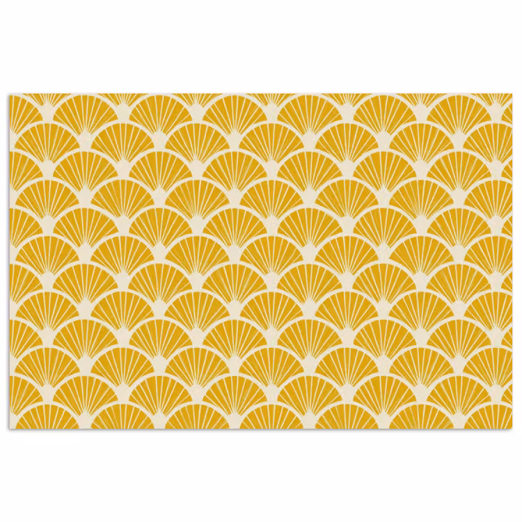 Poster - Waaiers - Art Deco - Retro - Okergeel — 1