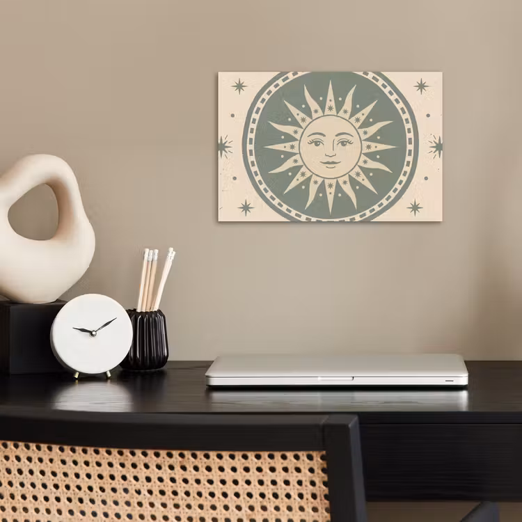 Poster - Zon - Sterren - Astrologie - Vintage - Groen — 2