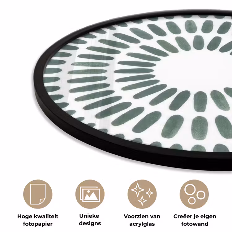 Ronde fotolijst - Abstract - Cirkel - Patroon - Modern - Groen — 5