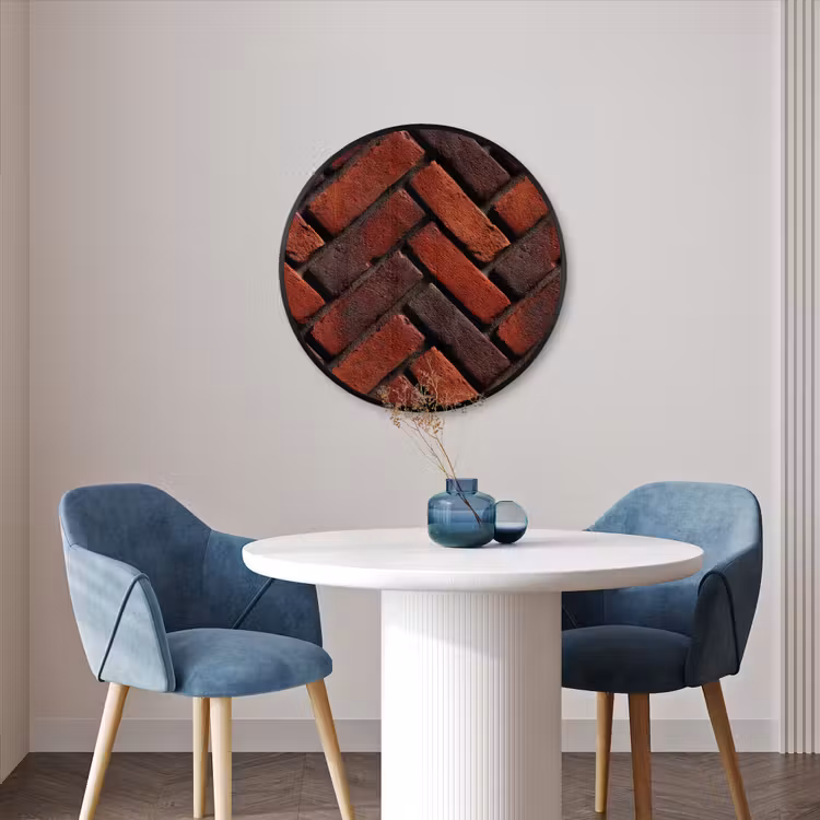 Ronde fotolijst - Bakstenen - Visgraat - Structuur - Roodbruin — 3