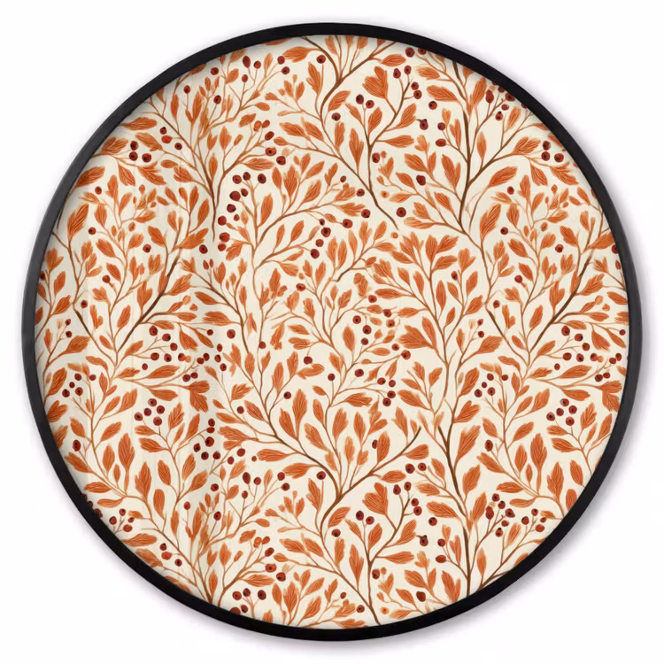 Ronde fotolijst - Bladeren - Botanisch - Terracotta — 1