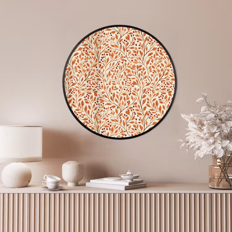 Ronde fotolijst - Bladeren - Botanisch - Terracotta — 4