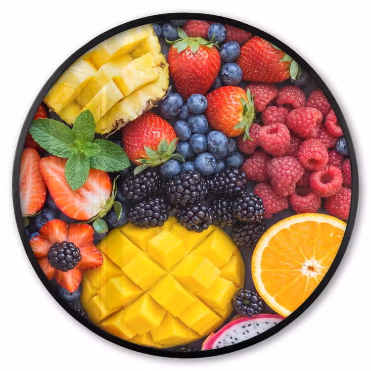Ronde fotolijst - Fruit - Vers - Kleurrijk - Eten — 1