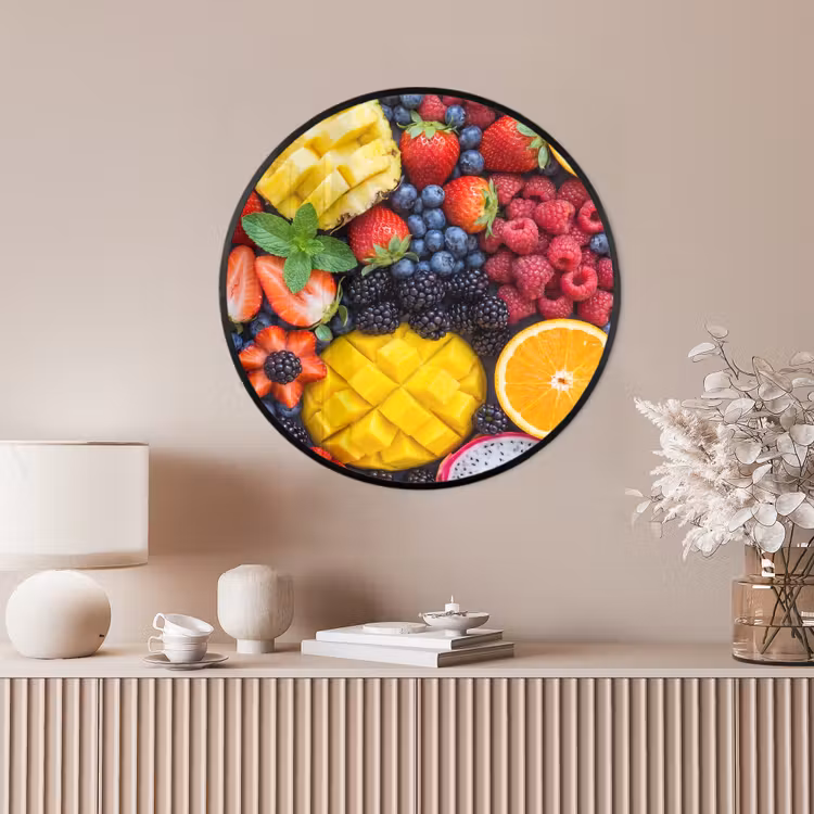 Ronde fotolijst - Fruit - Vers - Kleurrijk - Eten — 4
