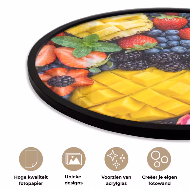 Ronde fotolijst - Fruit - Vers - Kleurrijk - Eten — 5