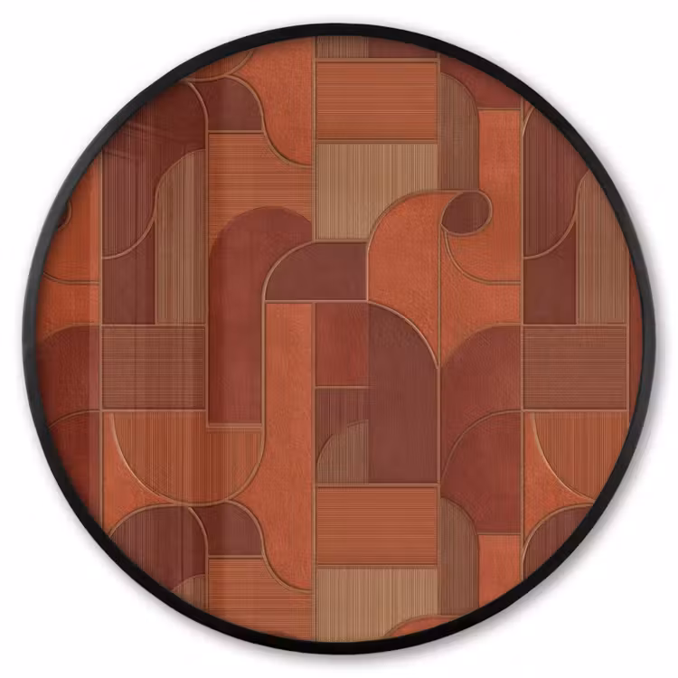 Ronde fotolijst - Geometrisch - Abstract - Textuur - Bruin — 1