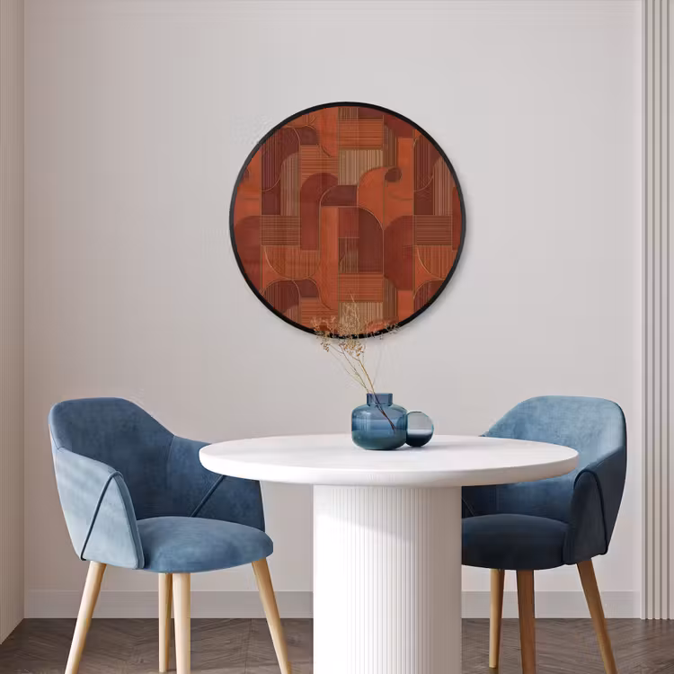Ronde fotolijst - Geometrisch - Abstract - Textuur - Bruin — 3