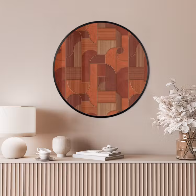 Ronde fotolijst - Geometrisch - Abstract - Textuur - Bruin — 4