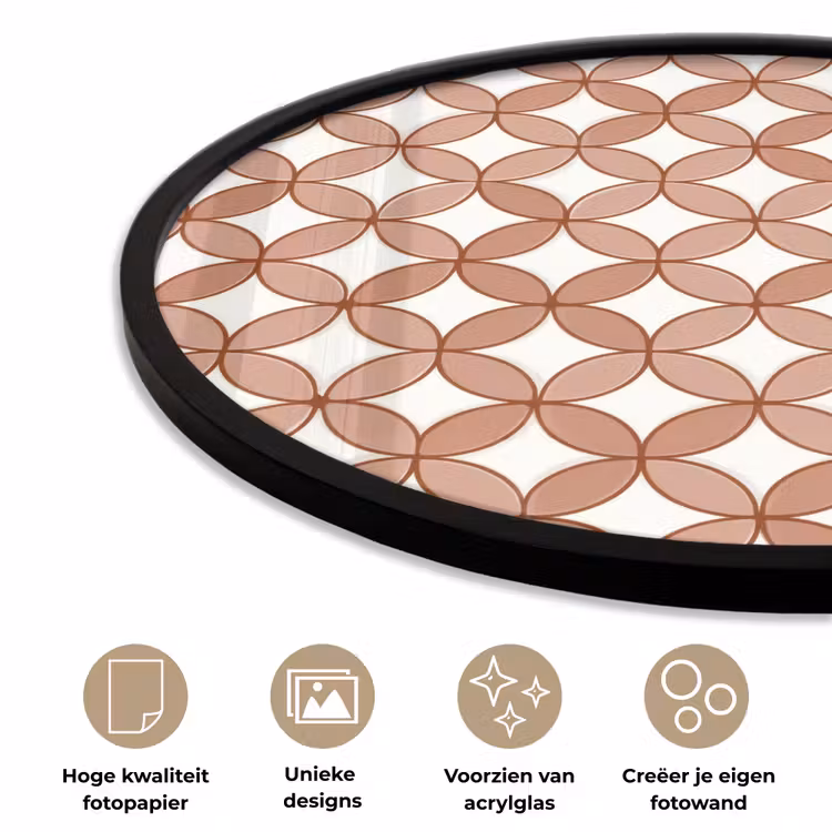 Ronde fotolijst - Geometrisch - Cirkels - Modern - Terracotta — 5