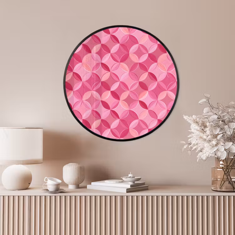 Ronde fotolijst - Geometrisch - Mozaïek - Modern - Roze — 4