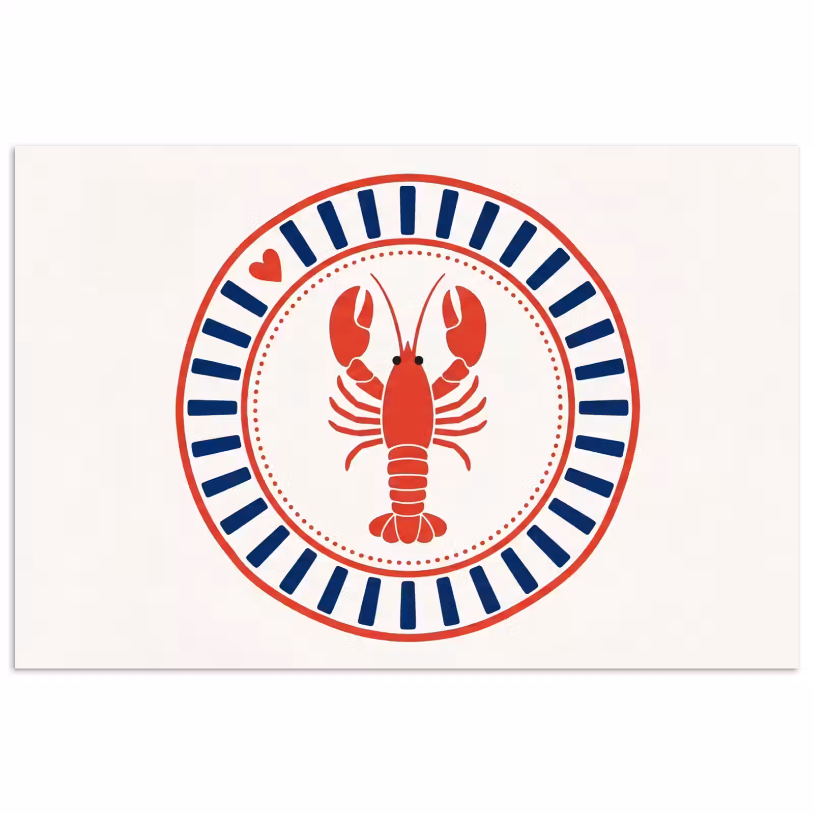 Poster - Zeeleven - Kreeft - Embleem - Grafisch - Rood — 1