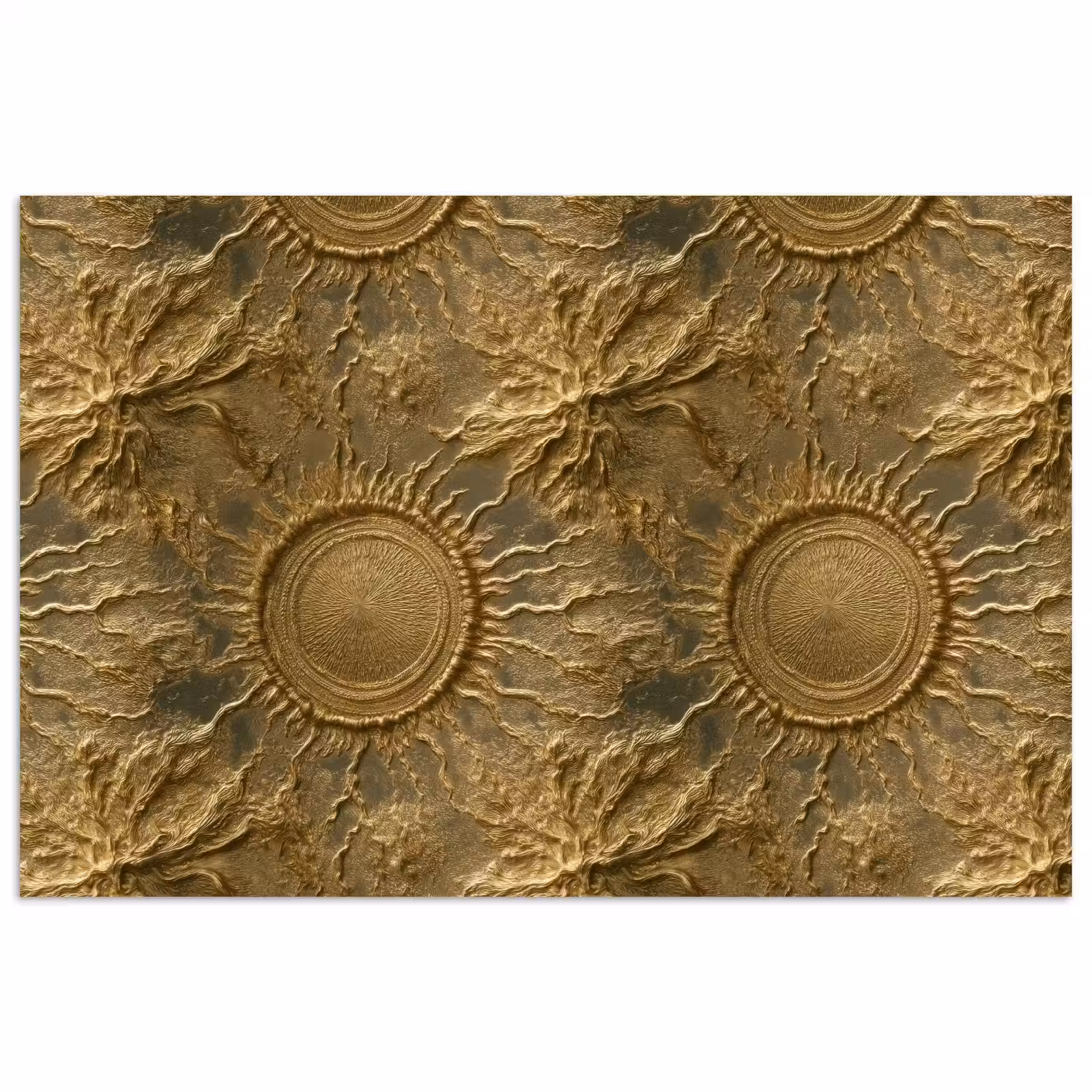 Poster - Zon - Reliëf - Antiek - Goud — 1