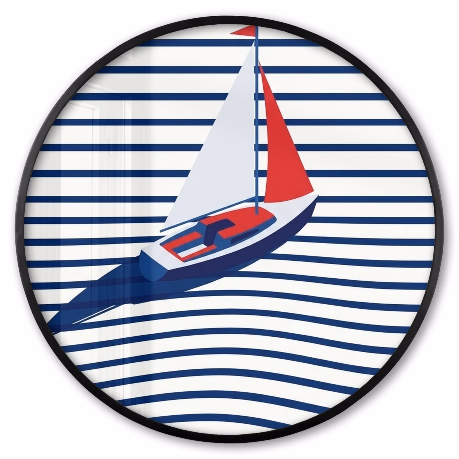 Ronde fotolijst - Boot - Water - Abstract - Blauw — 1