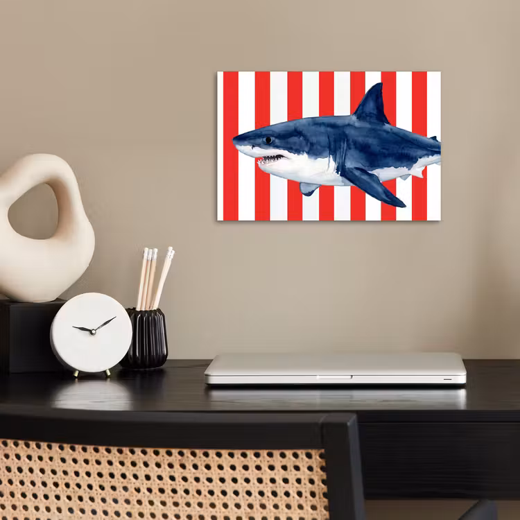 Poster - Vis - Haai - Zee - Illustratie - Blauw — 2