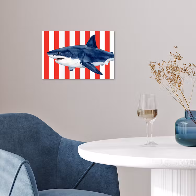 Poster - Vis - Haai - Zee - Illustratie - Blauw — 4