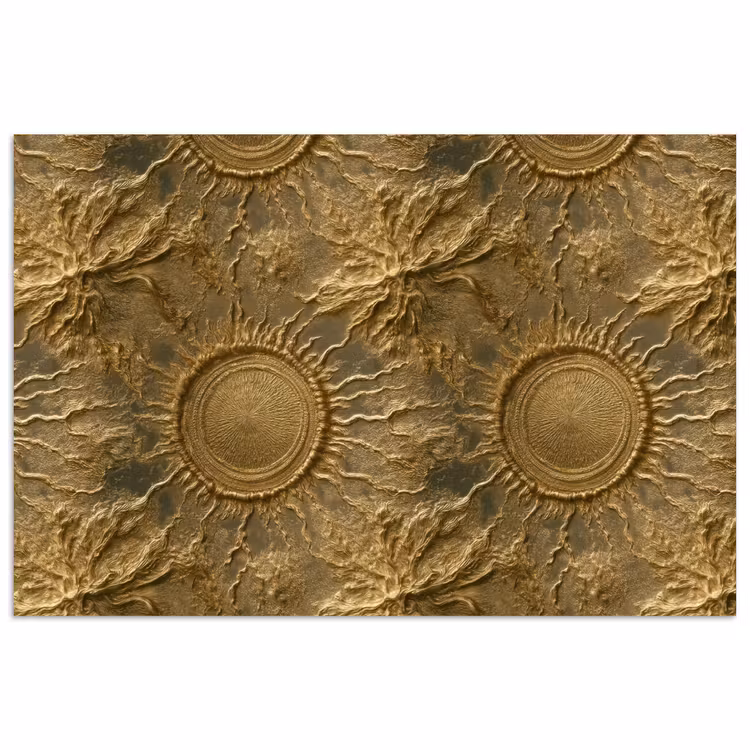 Poster - Zon - Reliëf - Antiek - Goud — 1