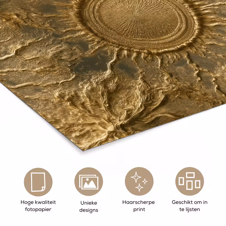 Poster - Zon - Reliëf - Antiek - Goud — 5