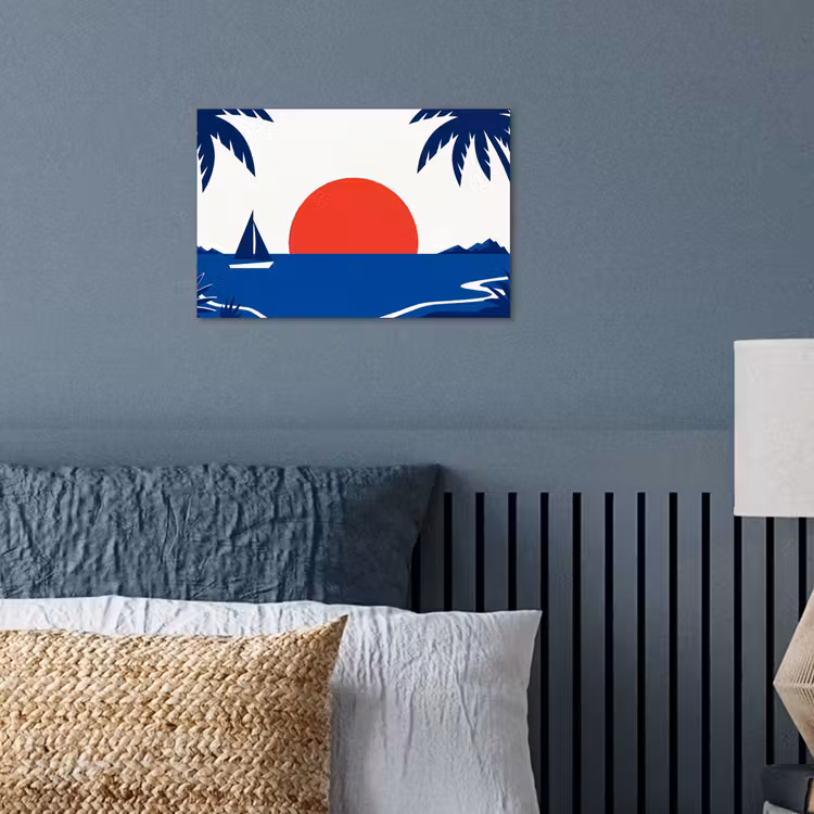 Poster - Zonsondergang - Zee - Palmboom - Tropisch - Modern — 3