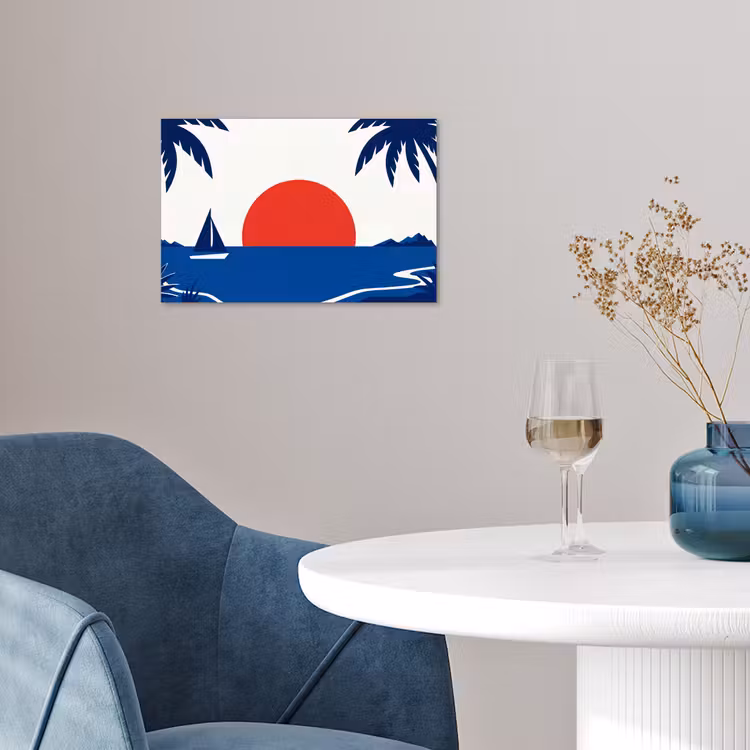 Poster - Zonsondergang - Zee - Palmboom - Tropisch - Modern — 4