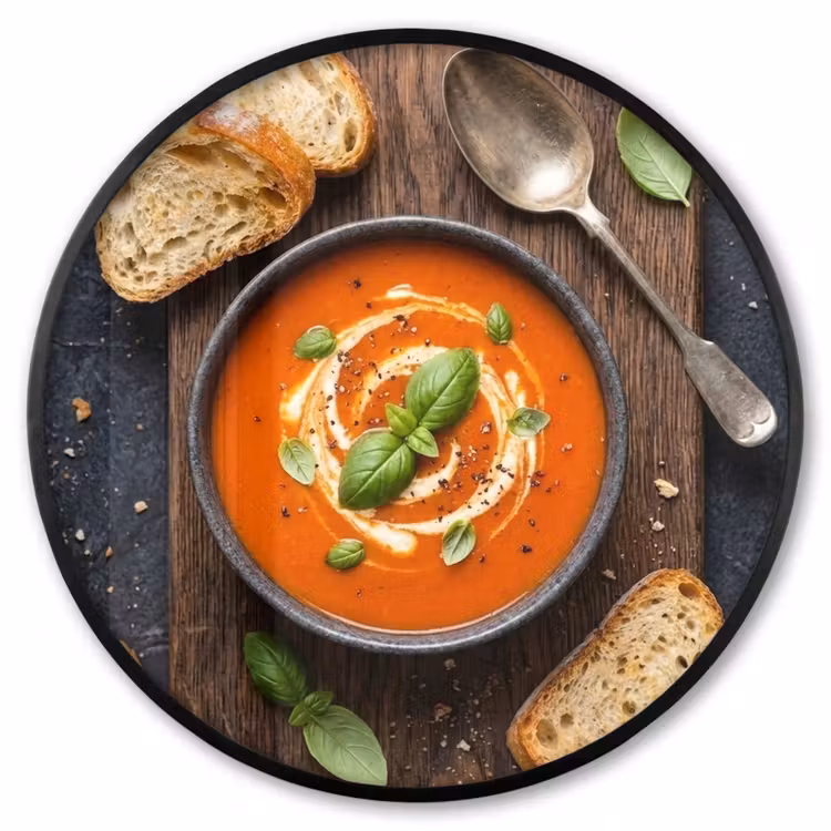 Ronde fotolijst - Eten - Soep - Basilicum - Rustiek - Rood — 1
