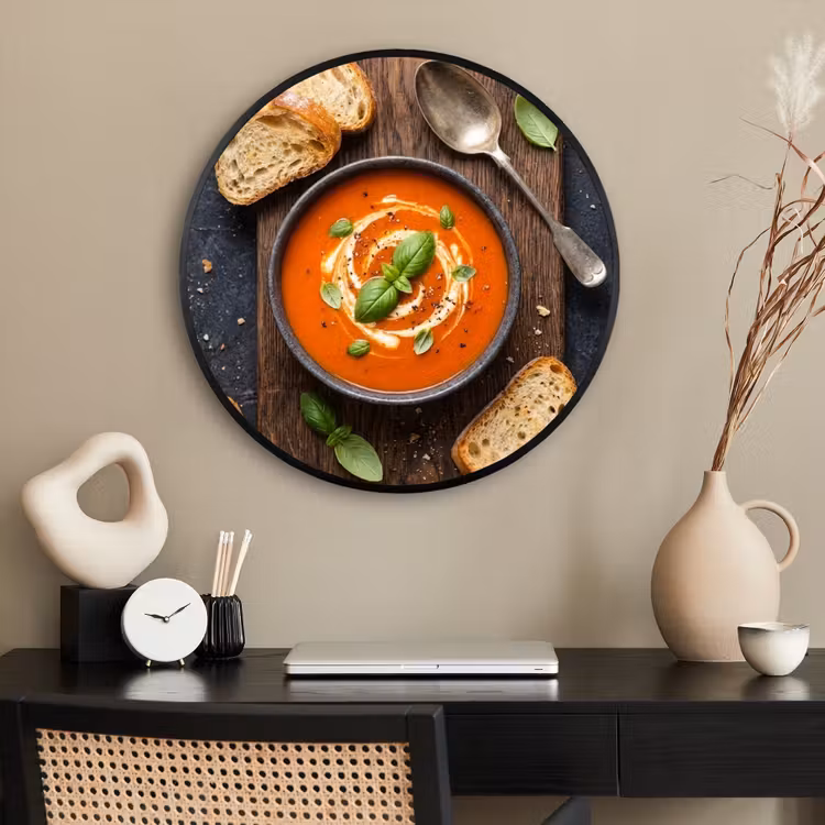 Ronde fotolijst - Eten - Soep - Basilicum - Rustiek - Rood — 2
