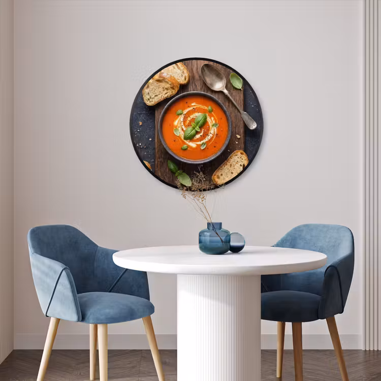 Ronde fotolijst - Eten - Soep - Basilicum - Rustiek - Rood — 3
