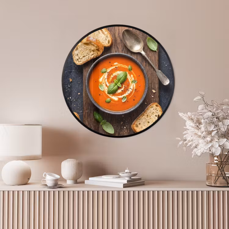 Ronde fotolijst - Eten - Soep - Basilicum - Rustiek - Rood — 4
