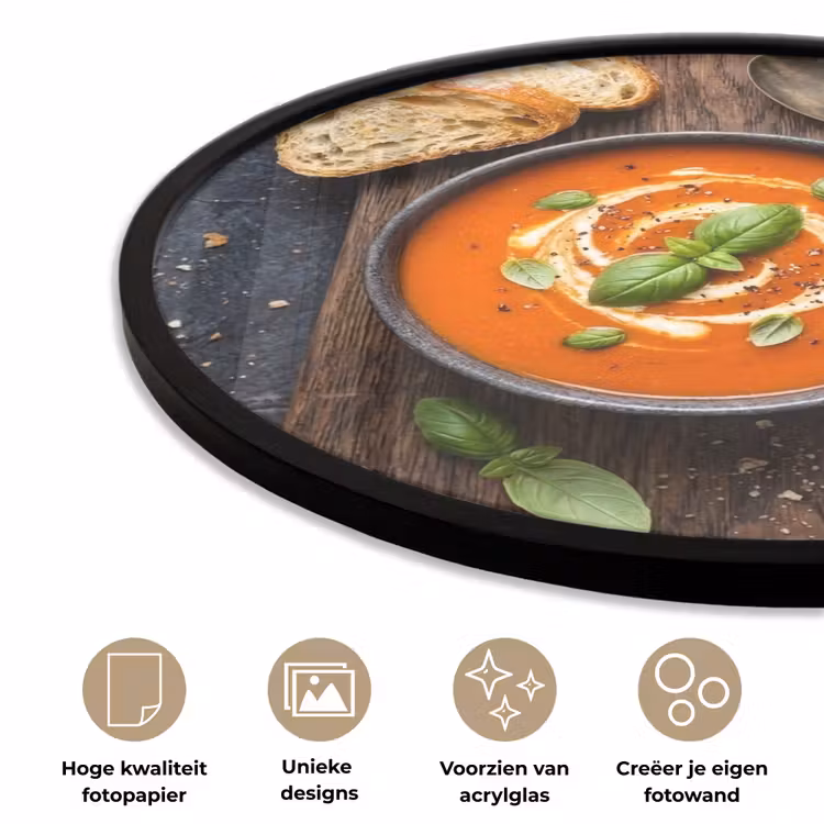 Ronde fotolijst - Eten - Soep - Basilicum - Rustiek - Rood — 5