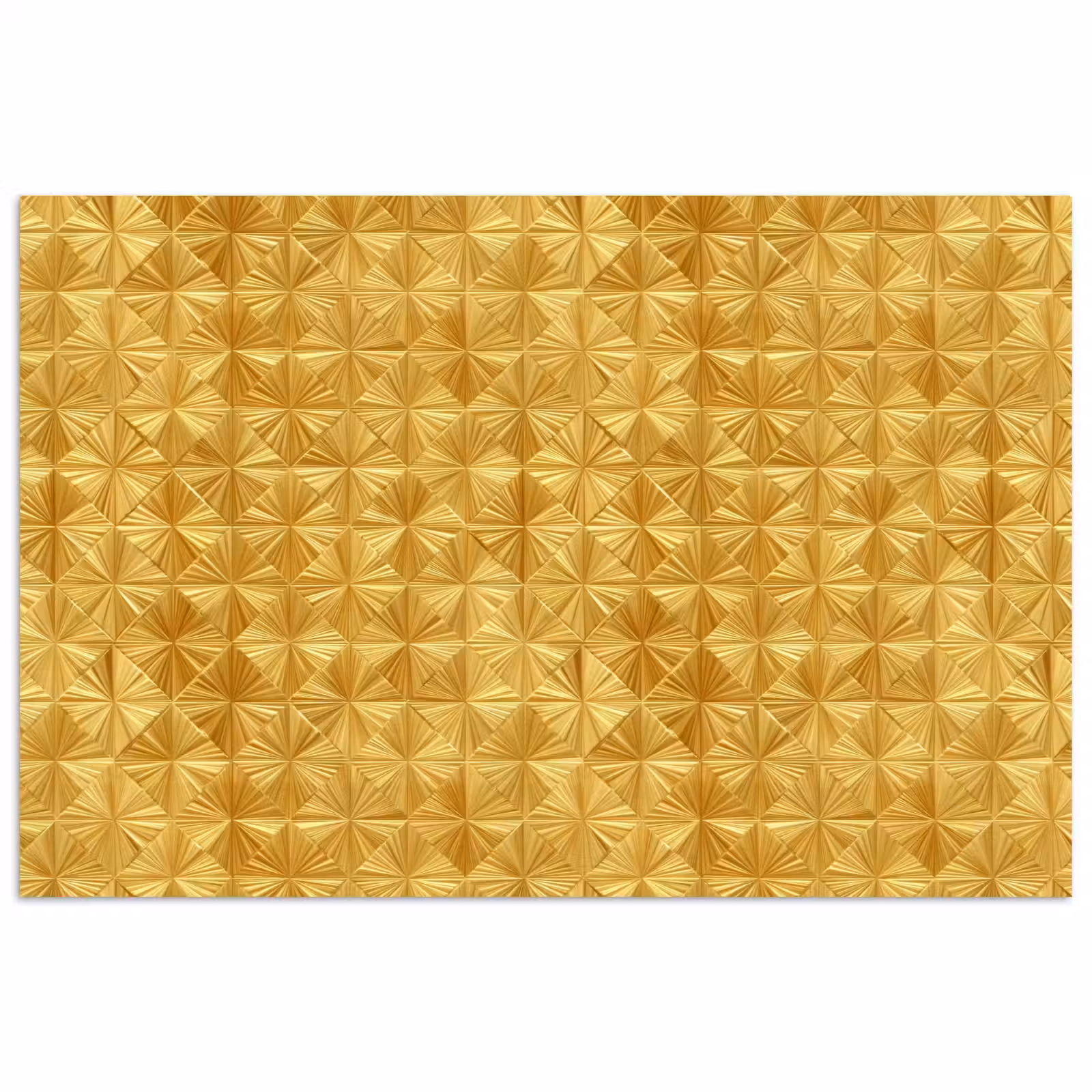 Poster - Tegels - Geometrisch - Reliëf - Goud — 1