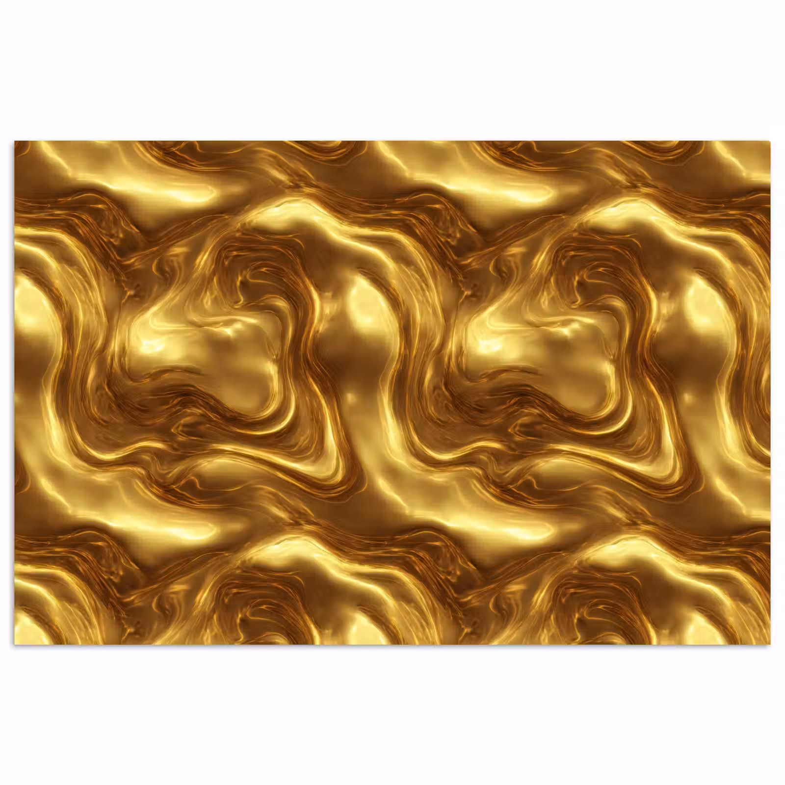 Poster - Textuur - Vloeibaar - Organisch - Goud — 1