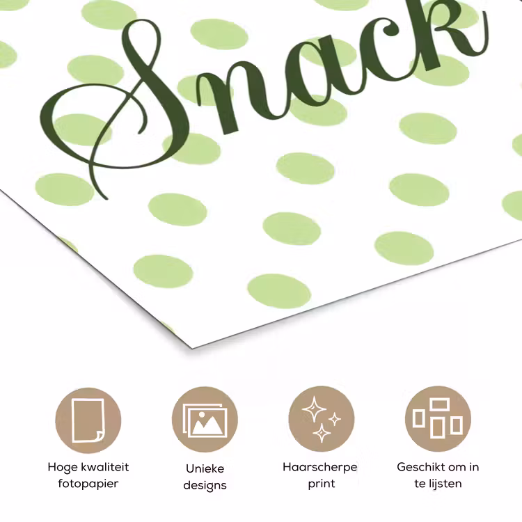 Poster - Snack Station - Groen - Stippen — 5