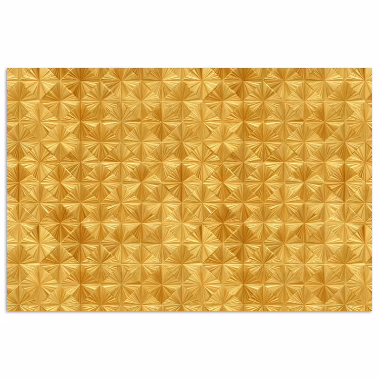 Poster - Tegels - Geometrisch - Reliëf - Goud — 1