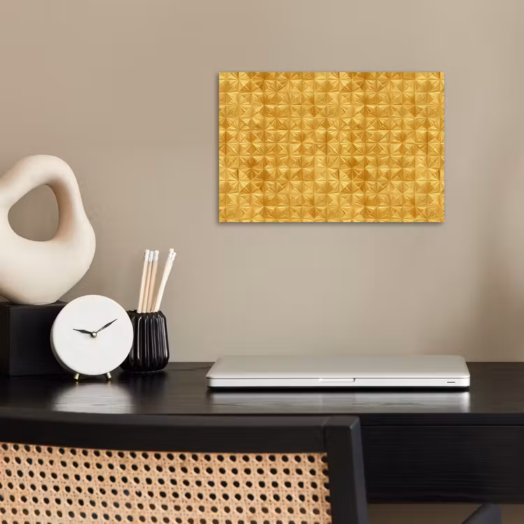 Poster - Tegels - Geometrisch - Reliëf - Goud — 2