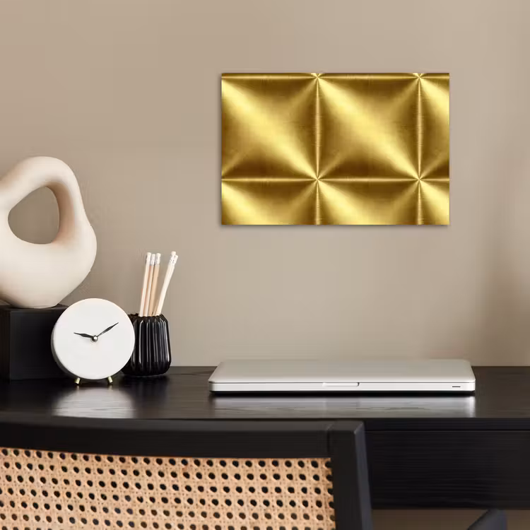 Poster - Textuur - Geborsteld Goud - Industrieel - Metallic — 2