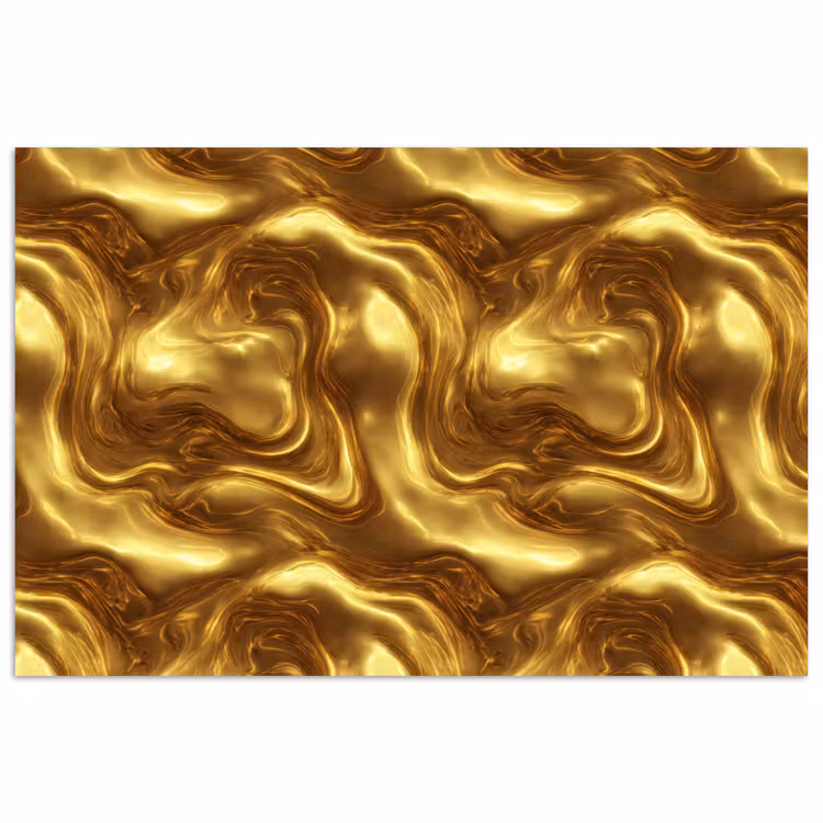 Poster - Textuur - Vloeibaar - Organisch - Goud — 1